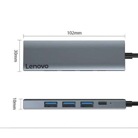 Lenovo - S705 - 100W Multi-Port USB-C Hub With 4K HDMI Display - Grey