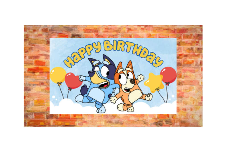 Bluey Happy Birthday Banner