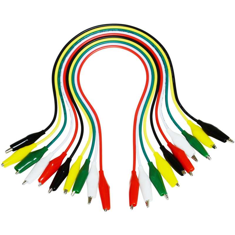 10PCS Premium Electrical Crocodile Alligator Clips Test Lead