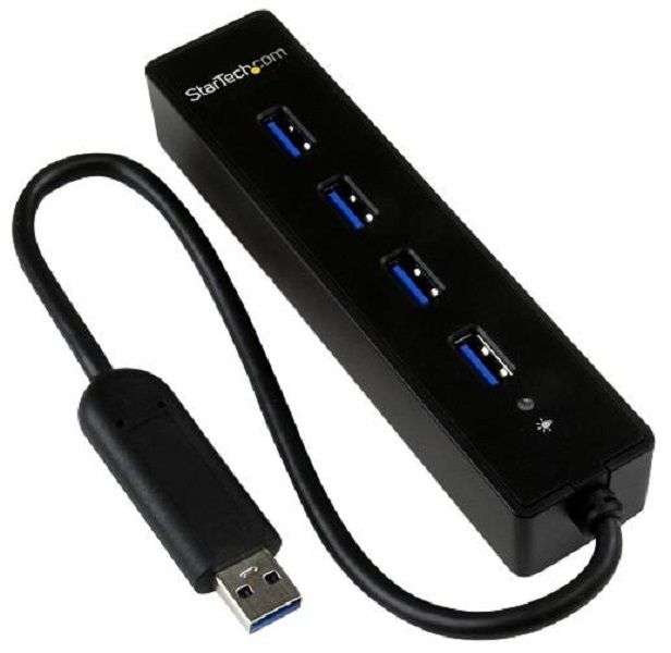 Startech (ST4300PBU3) 4 Port Portable USB 3.0 Hub - Bus Powered