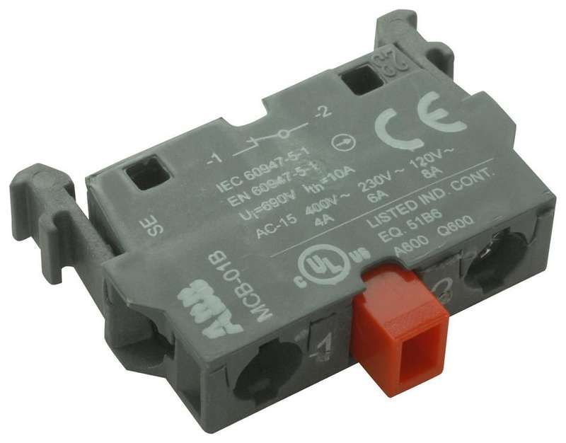 Abb (MCB-01B) Contact Block, 1NC, 8 A, 240 V, 2 Pole, Screw