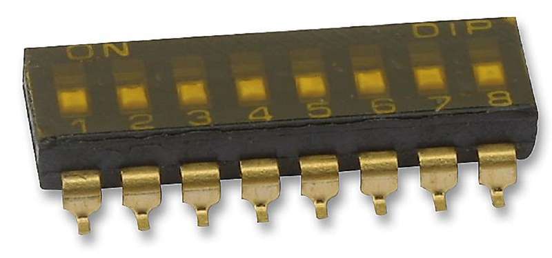 Multicomp Pro (MCEMR-08-T) DIP / SIP Switch, SPST, 24 VDC, 25 mA