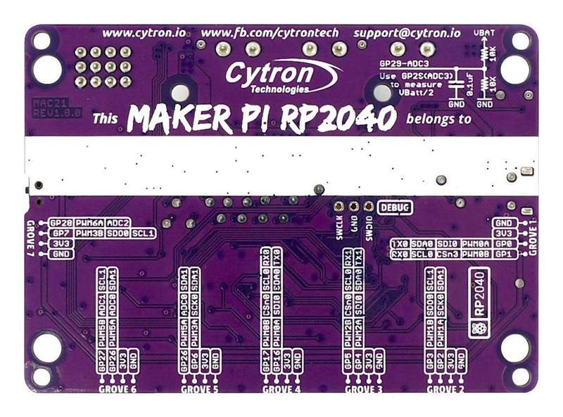 Cytron (MAKER-PI-RP2040) Raspberry Pi Board, RP2040, 32 Bit, ARM Cortex-M0+