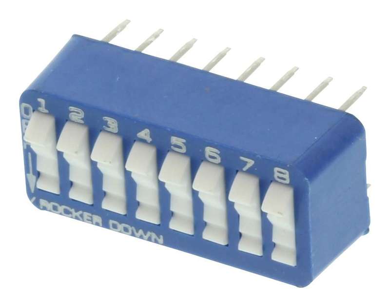 Alcoswitch (5435640-5) DIP / SIP Switch, 8 Circuits, Rocker, SPST