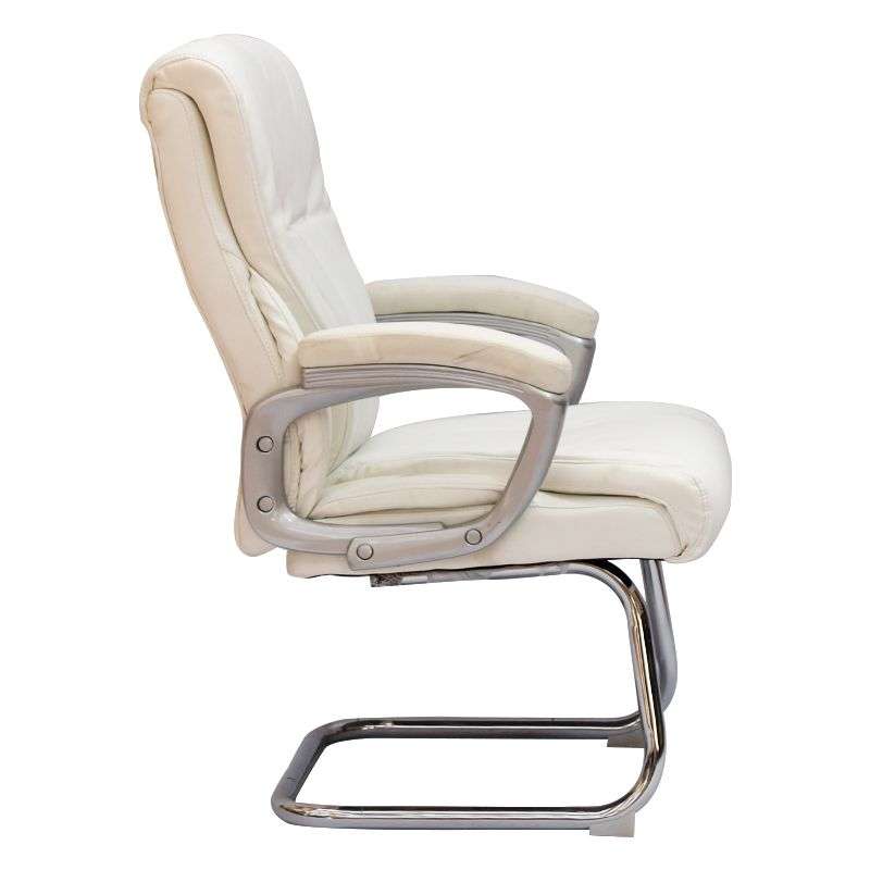 Visitor Executive Office Chairs - PU Leather Finish - White Colour