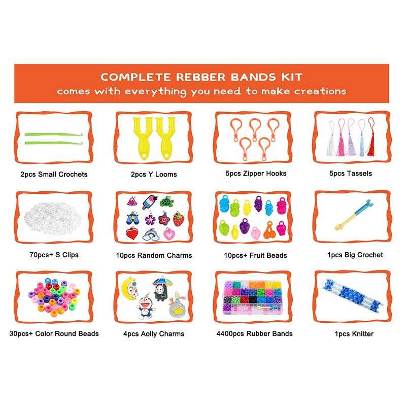 4400 Loom Bands Kit Rubber Bands For Bracelet Making