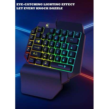 39-Keys One-Handed Gaming Keyboard with LED Backlight- Egornomic