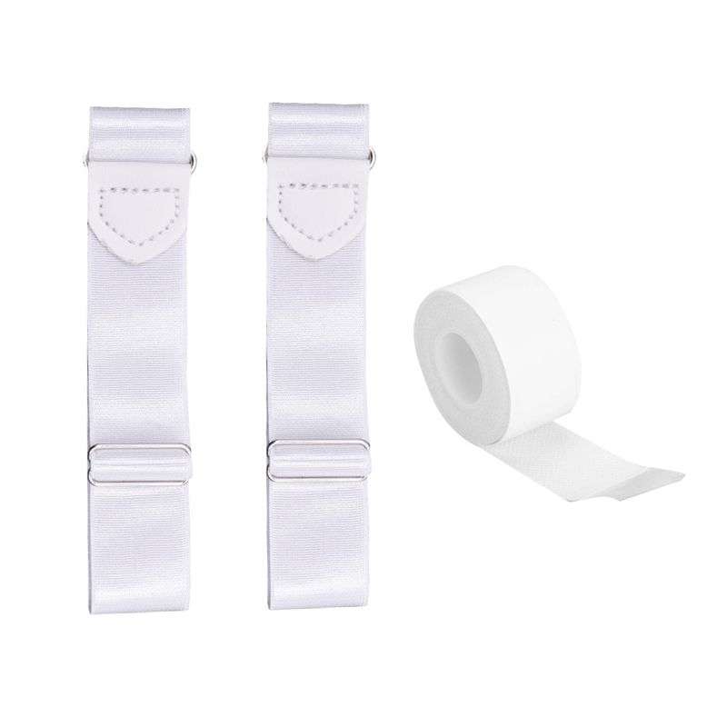 Sleeve Garters Elastic Armband With Collar Protectors - Black
