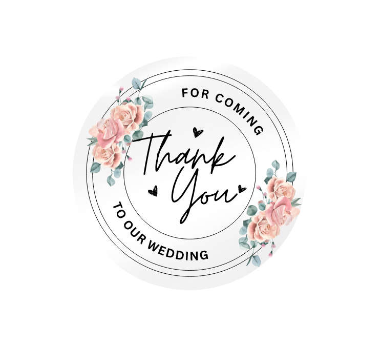 Wedding Favor Stickers - Clear Thank You For Coming - Pack of 200