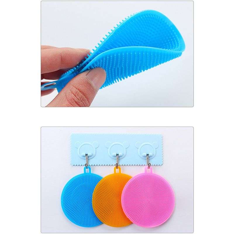 4 Piecd PVC Sponges Multipurpose Kitchen Scrub Brush For Dish Pot