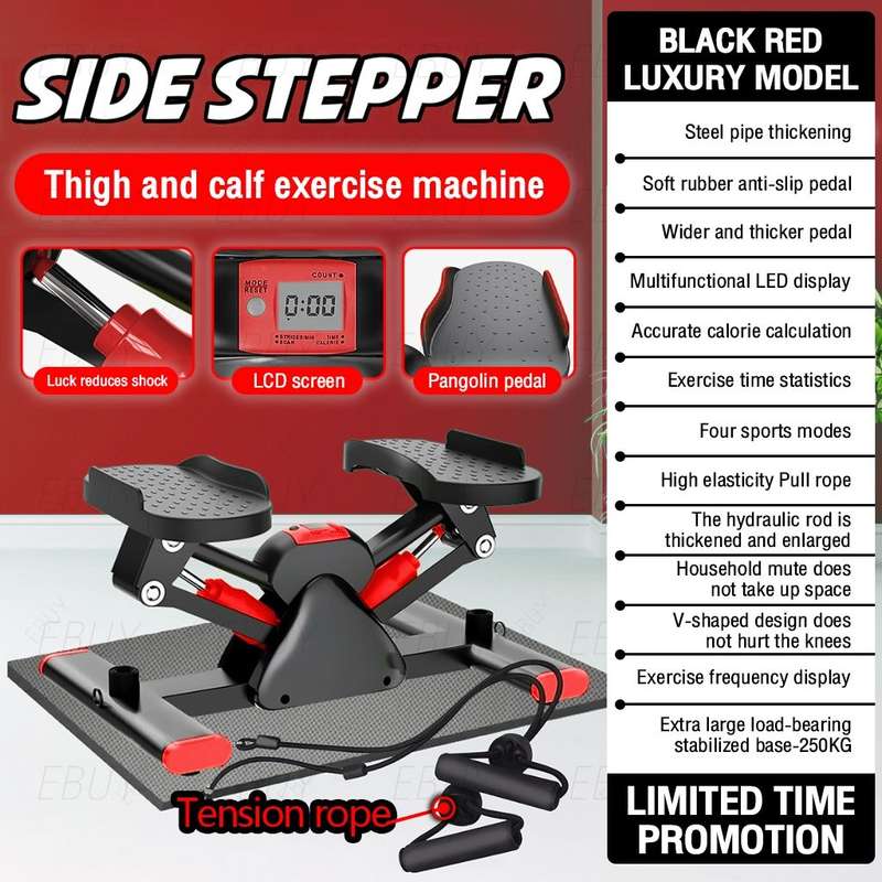 V Shape Fitness Stepper Exercising Machine With Resistance Band