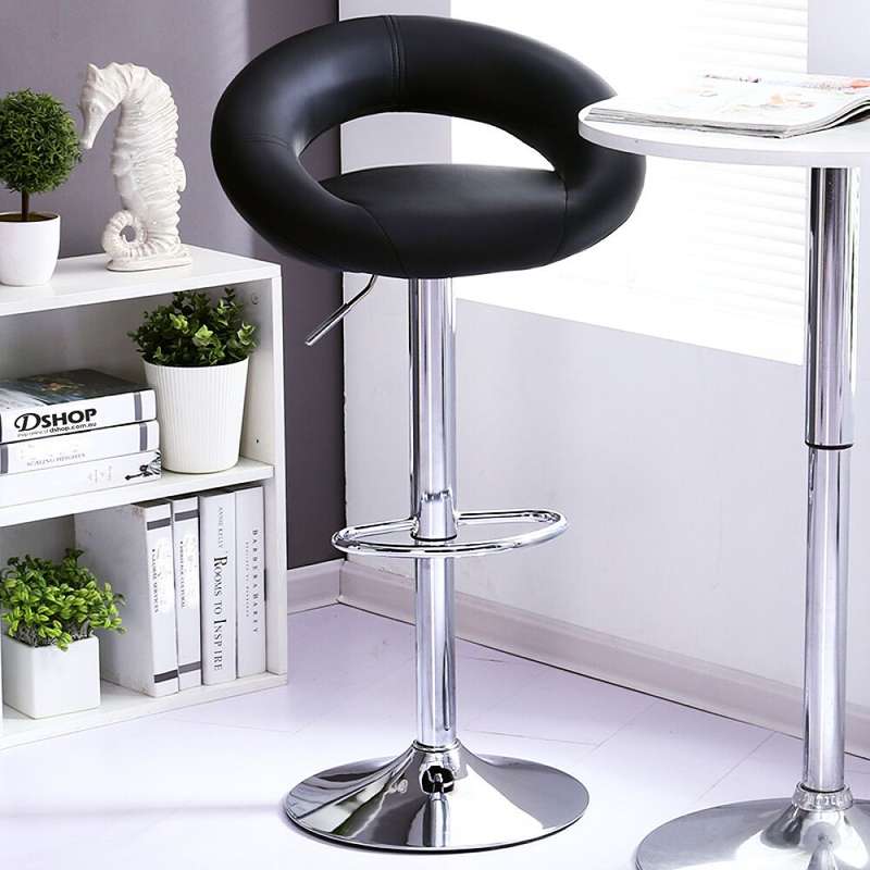 Leather Plush Bar Stools - Set of Two