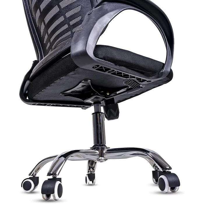 Office Chairs -Mesh 360° Swivel Office Chair With Armrest - Black Colour