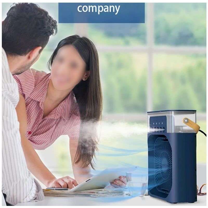 7 Colour Led Portable Air Cooler Fan With Mist Spray