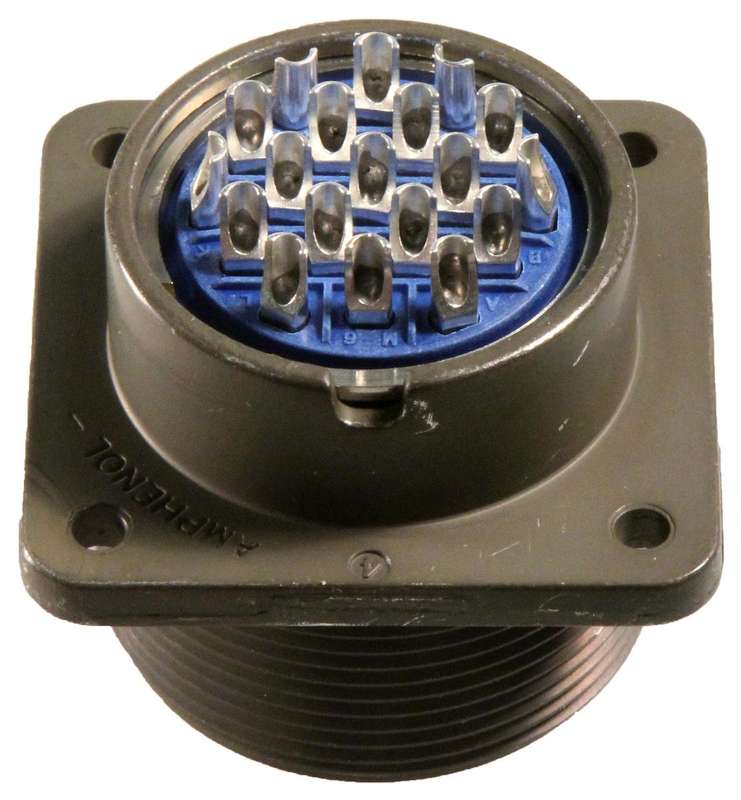Amphenol (MS3102A22-14P) Circular Connector, 19 Contacts, Solder Pin