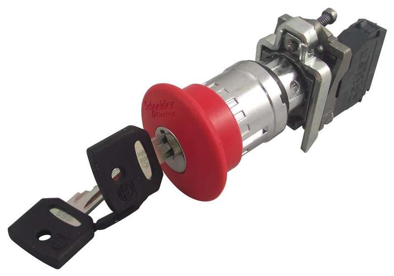 Schneider Electric (XB4BS9442) Emergency Stop Switch, SPST-NC, 6 A, 120V