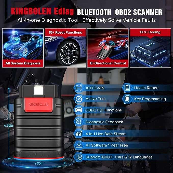 Kingbolen Ediag Full System OE Level OBD2 Diagnostic Tool with Cable