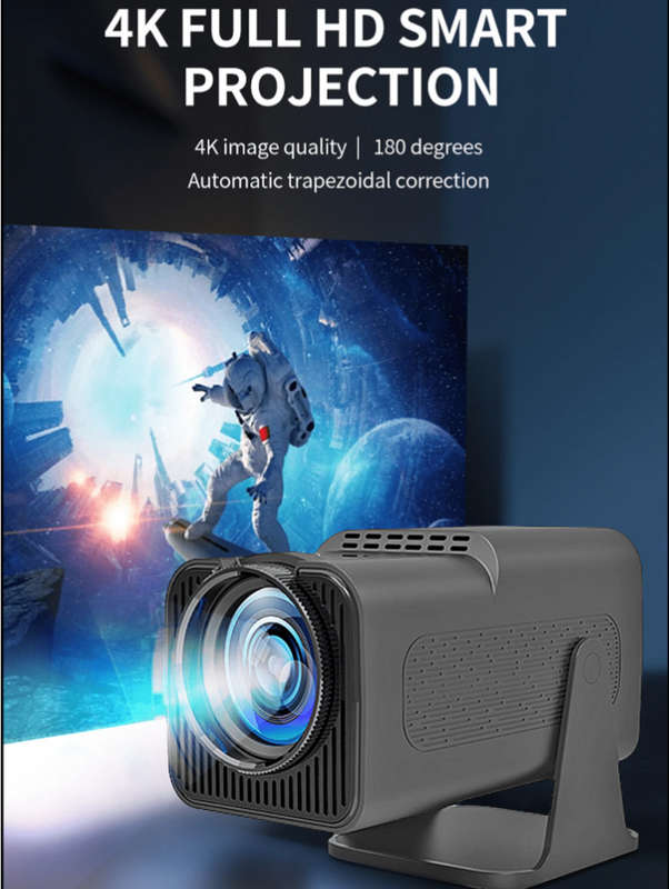 HY320 -180 Rotatable Home Theatre Projector With WiFi 6 Technology -Black