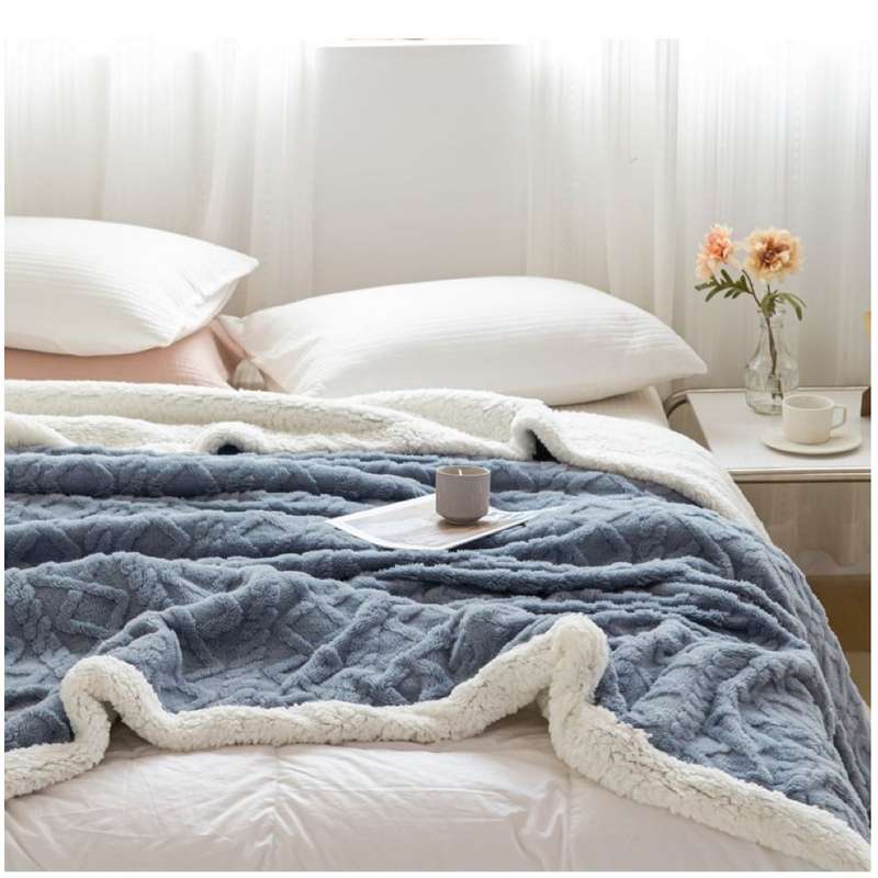 200x230 Sherpa Throw Blanket - Blue