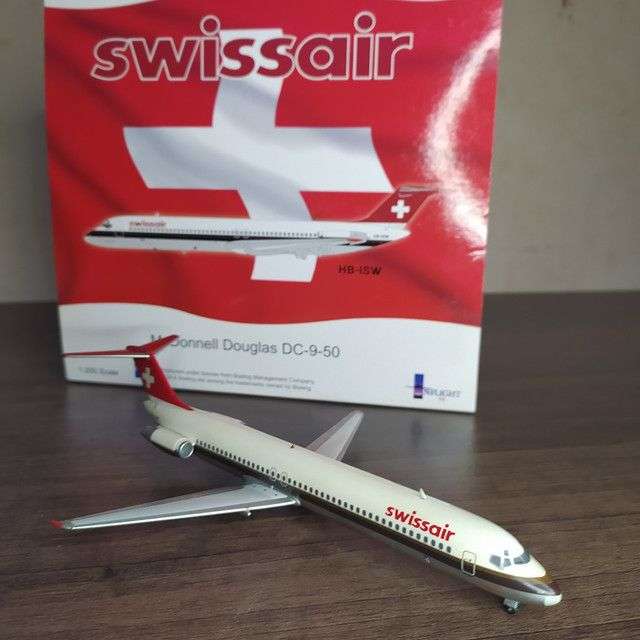 1:200 Scale, Swissair McDonnell Douglas DC-9-50, Diecast Display Model.