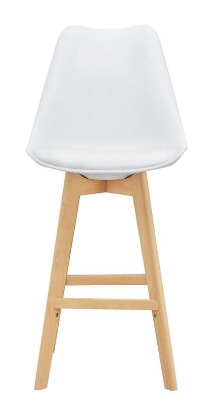 Modern and Stylish Padded Bar Stool - White