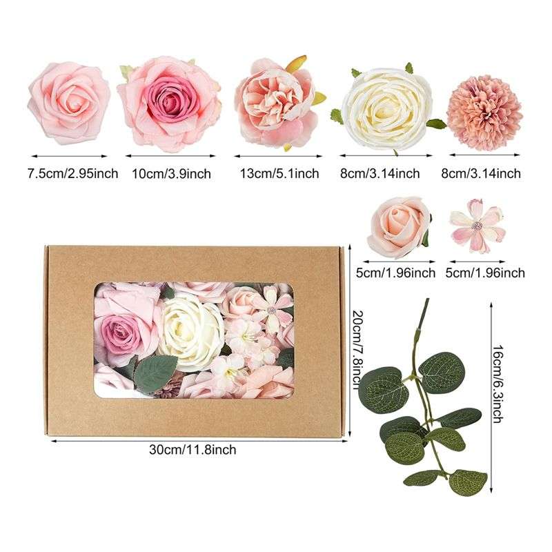 Pink Artificial Flowers Combo Wedding Bouquets Decorations