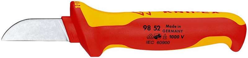 Knipex Cable Knife (9852) 50mm Blade Length, VDE Insulated, Protective Cap
