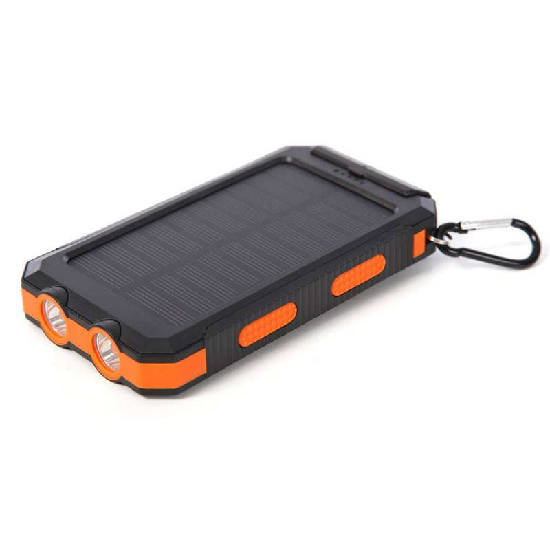 20000mAh Solar Powered Power Bank - Dual USB Output & Flashlight & Compass