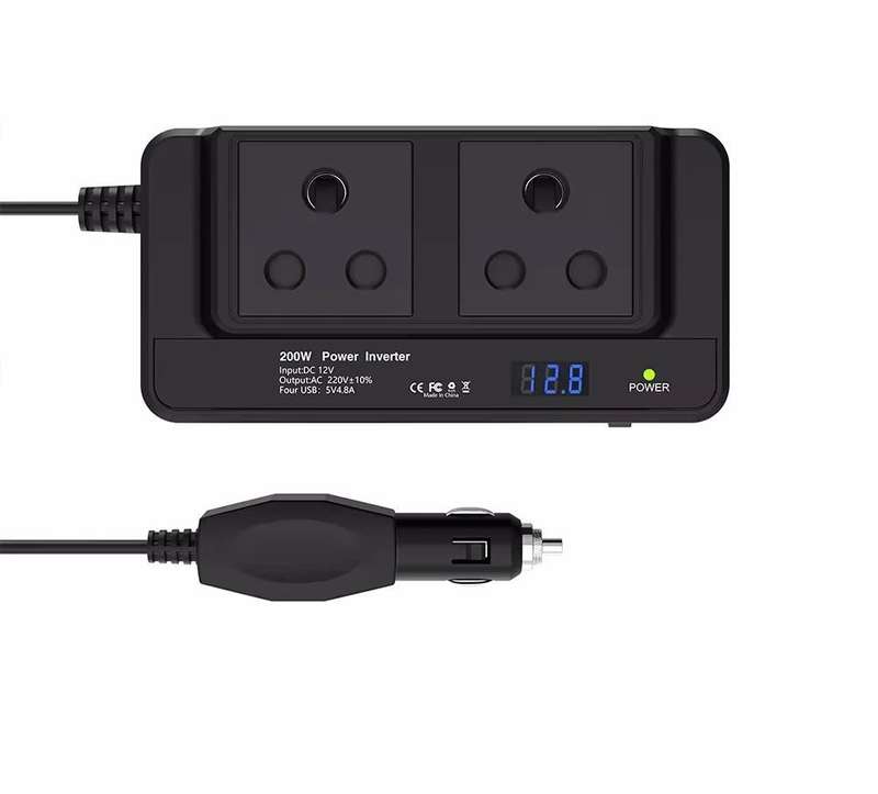 200W Dc 12v To Ac 220v 200 Watt Car Power Inverter With 4 USB ports
