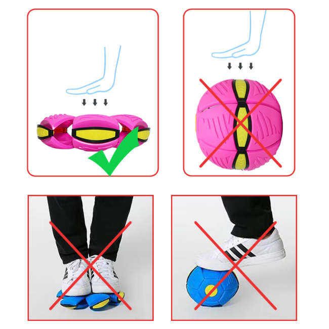 Magic Flying Football Flat Throw Soccer Ball Toy Game With LED Lights - Pink