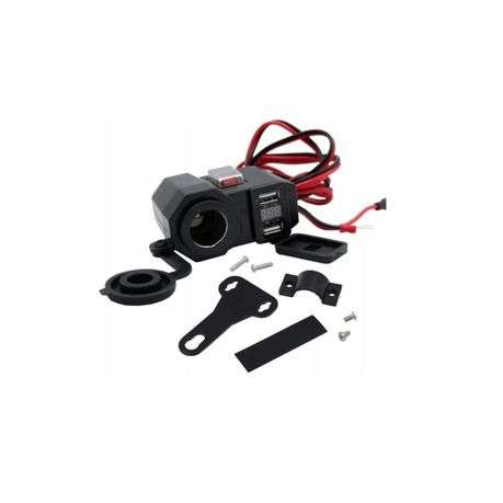 Motorcycle Dual USB charging / Cigarette Lighter kit