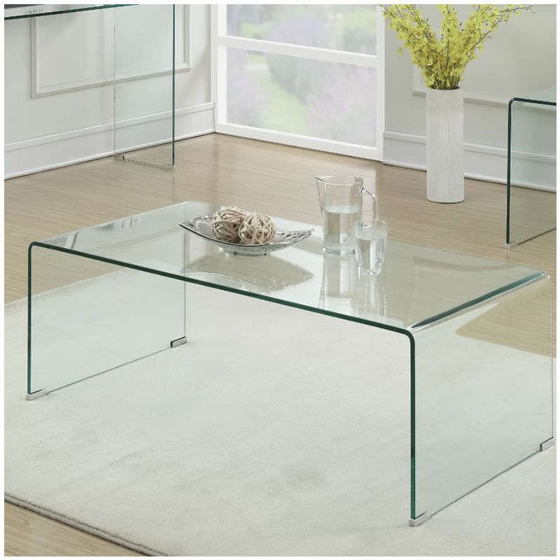 Coffee Tables - Transparent Tempered Glass 100 cm