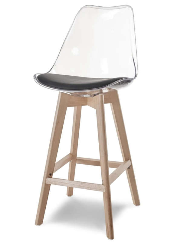 Transparent High Bar stools- Ergonomic & Elegant Design-Trasparenrt grey