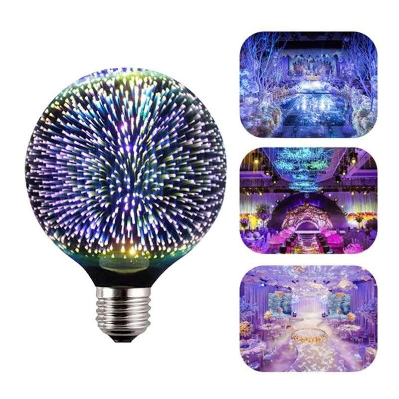 Set of 2 3D 4W Fireworks Bulb