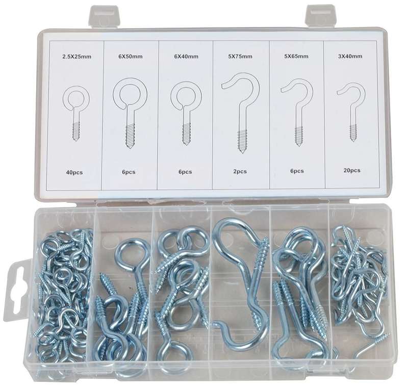 Duratool (D00358) Eye Bolt Set, Assorted, Steel, Silver