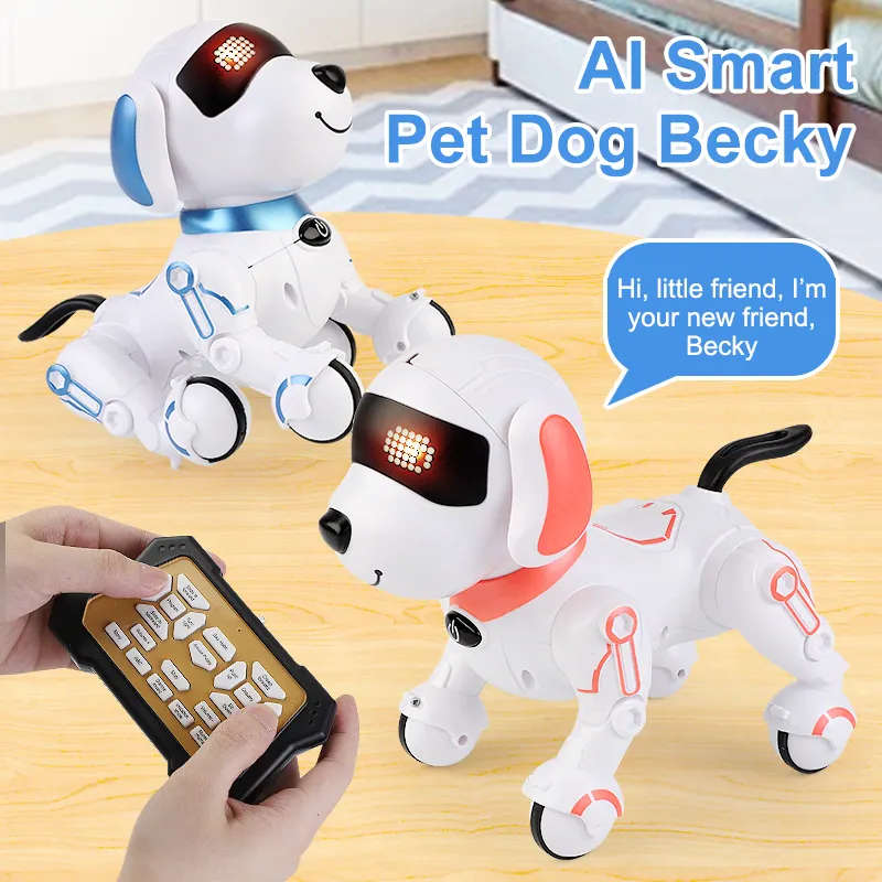 Interactive Robot Dog Toy for Children Red/Blue