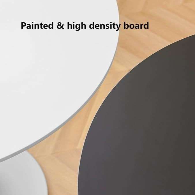 Round Dinning Table-Black/White - Black