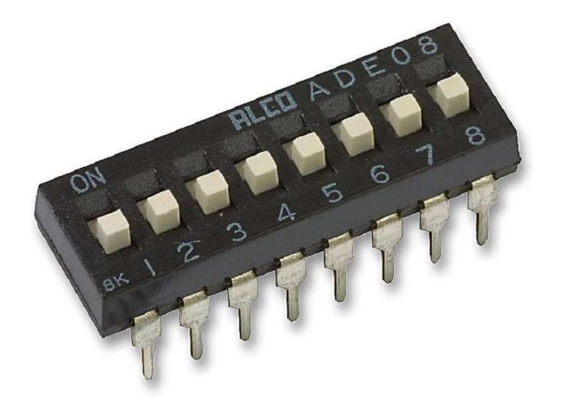Te Connectivity (ADE0804) DIP / SIP Switch, 8 Circuits, Slide, Through Hole