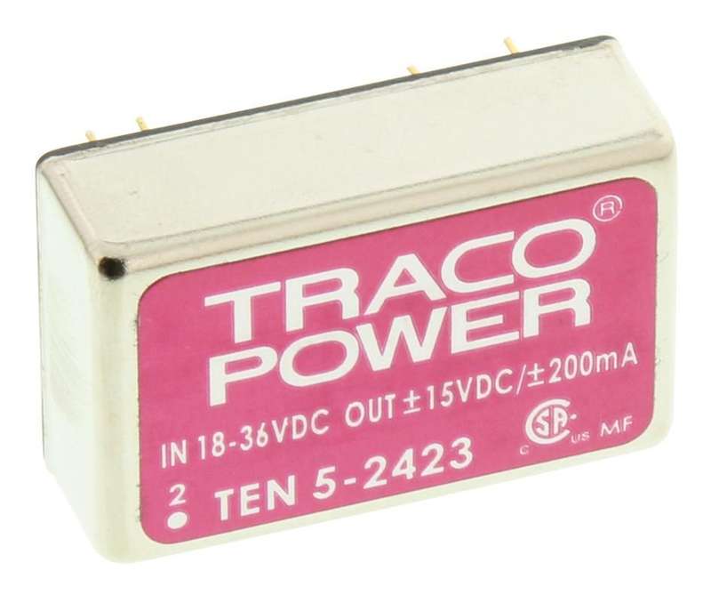 Traco Power (TEN 5-2423) Isolated Through Hole DC/DC Converter, 15V, 200mA