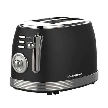 Totally Home Premium Quality 2 Slice Oval Electric Toaster-Black