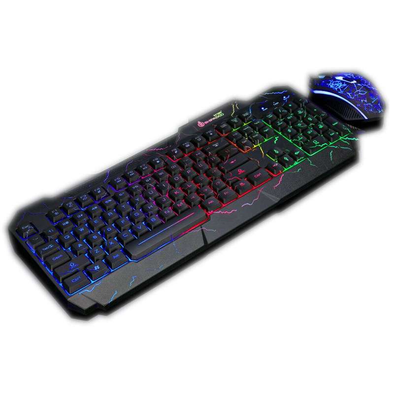 Shipadoo D620 Gaming Wired LED Keyboard and 1600DPI Mouse Combo - OPEN BOX