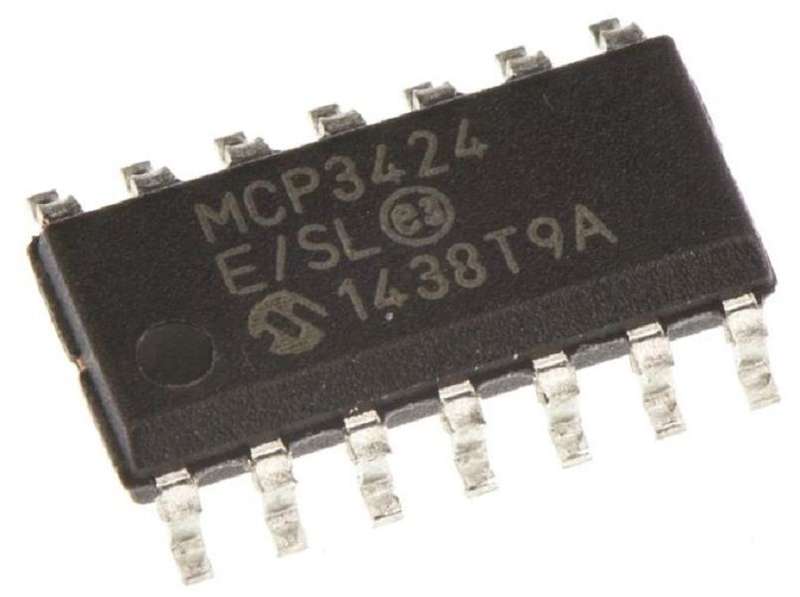 Microchip (MCP3424-E/SL) Analogue to Digital Converter, Quad, 18 bit