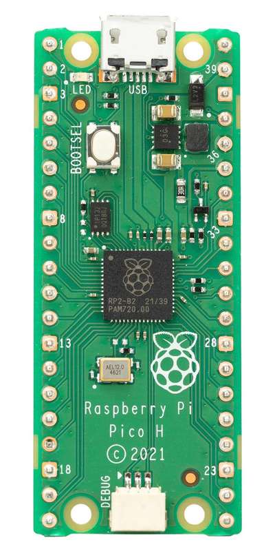 Raspberry-Pi (RASPBERRY PI PICO H) ARM Cortex-M0+, 264kB RAM, 2MB Flash