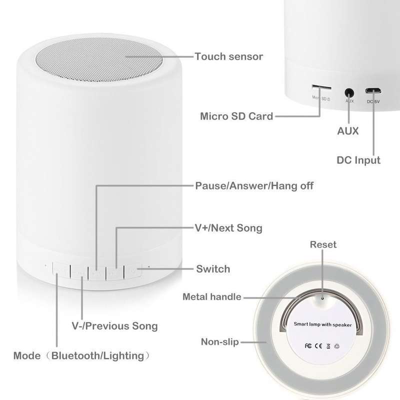 Techme CL-671 Touch Lamp Bluetooth Portable Speaker - OPEN BOX