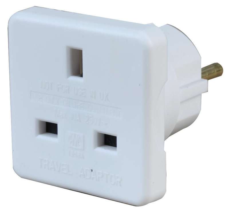 Antwire 1518A WHT 2PK UK to Europe Travel Adaptor, Twin pack