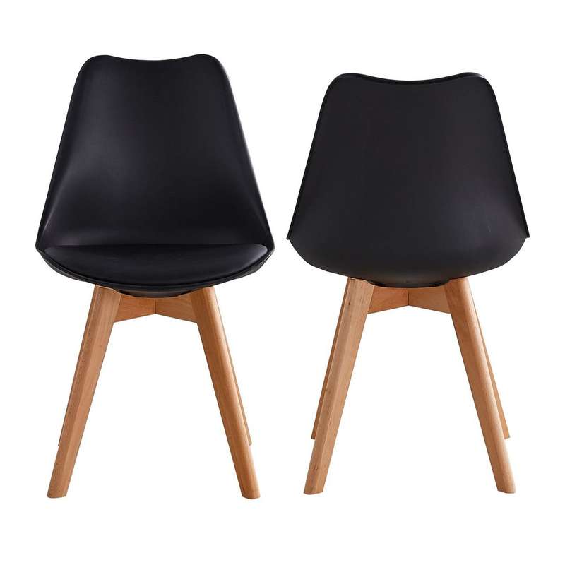 Shell Tulip Chair Set of 2 - Black