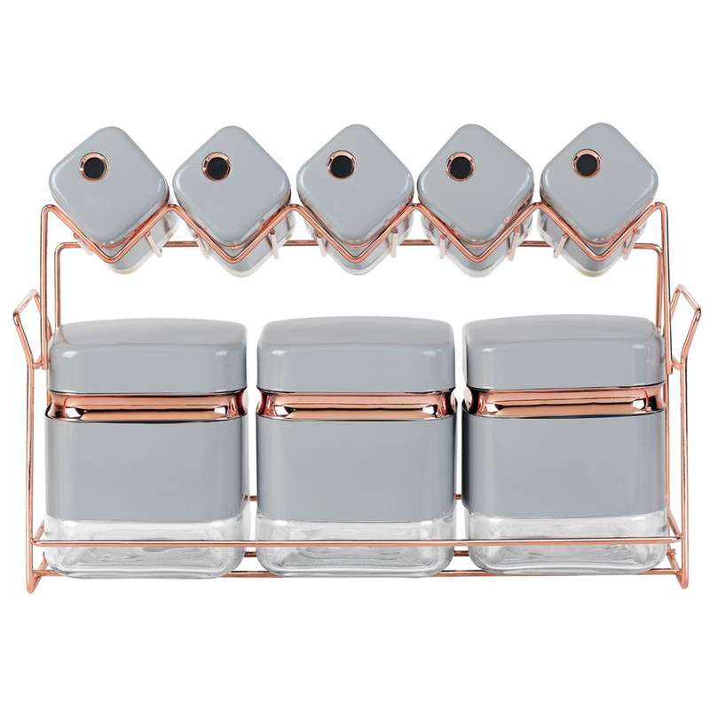 Canister Set 8 Piece - Grey