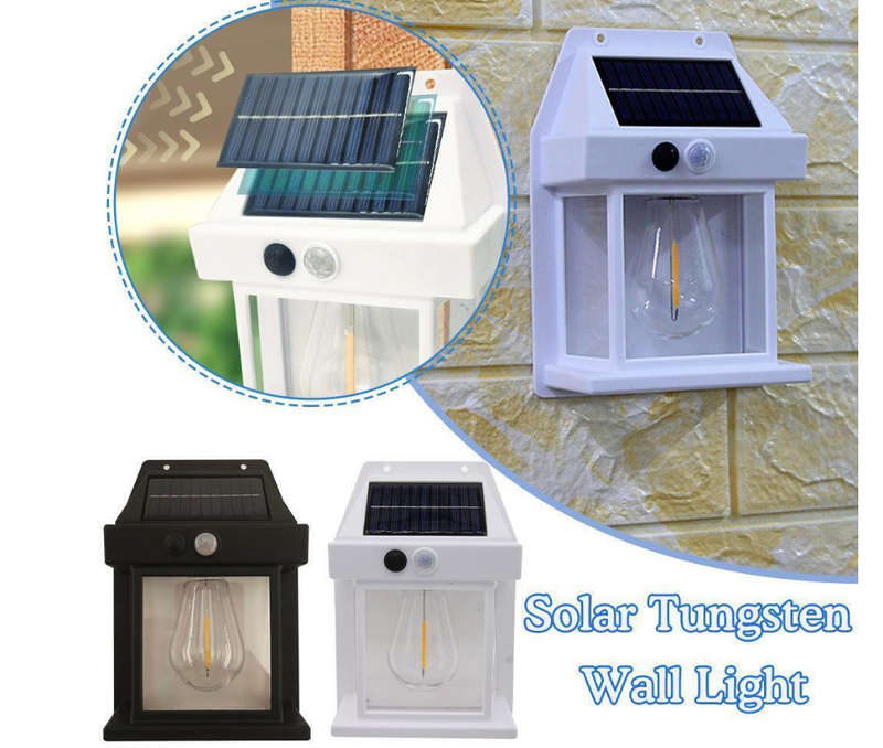 Solar Tungsten Wall Light Outdoor Wireless Motion Sensor LED