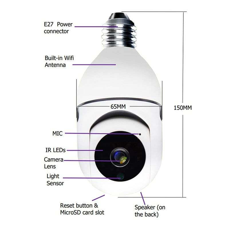 360 Degree 1080P Wireless Panoramic Home Security WiFi Smart Camera