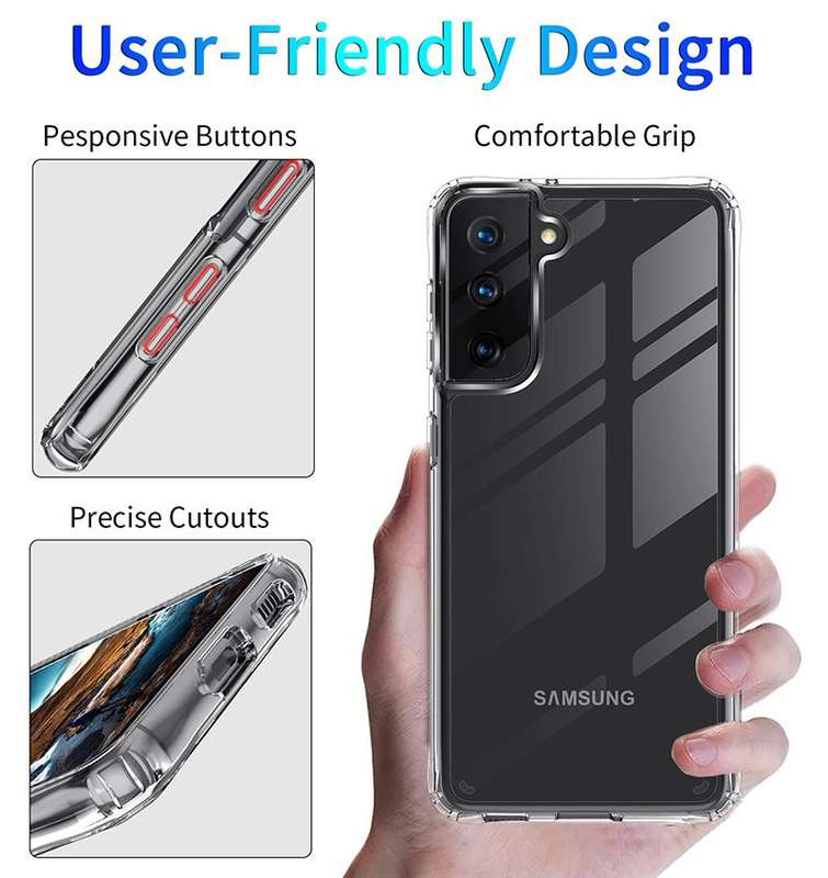 Samsung Galaxy S21+Clear Shock Resistant Armor Cover Body Protection Case S21 Plus